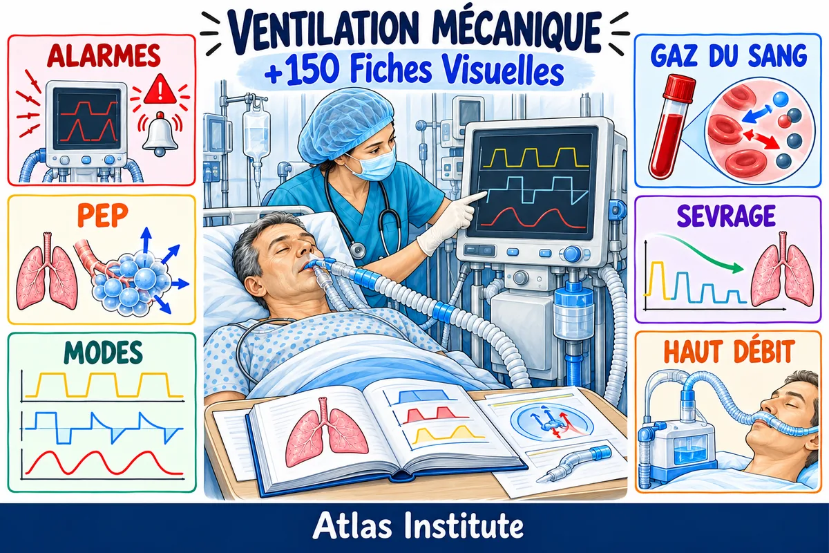 Couverture de Ventilation Mécanique : +150 Fiches Visuelles