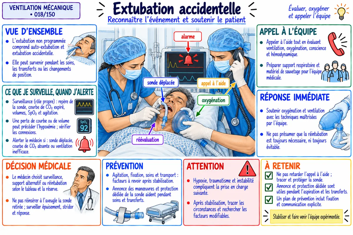 Fiche visuelle : extubation accidentelle